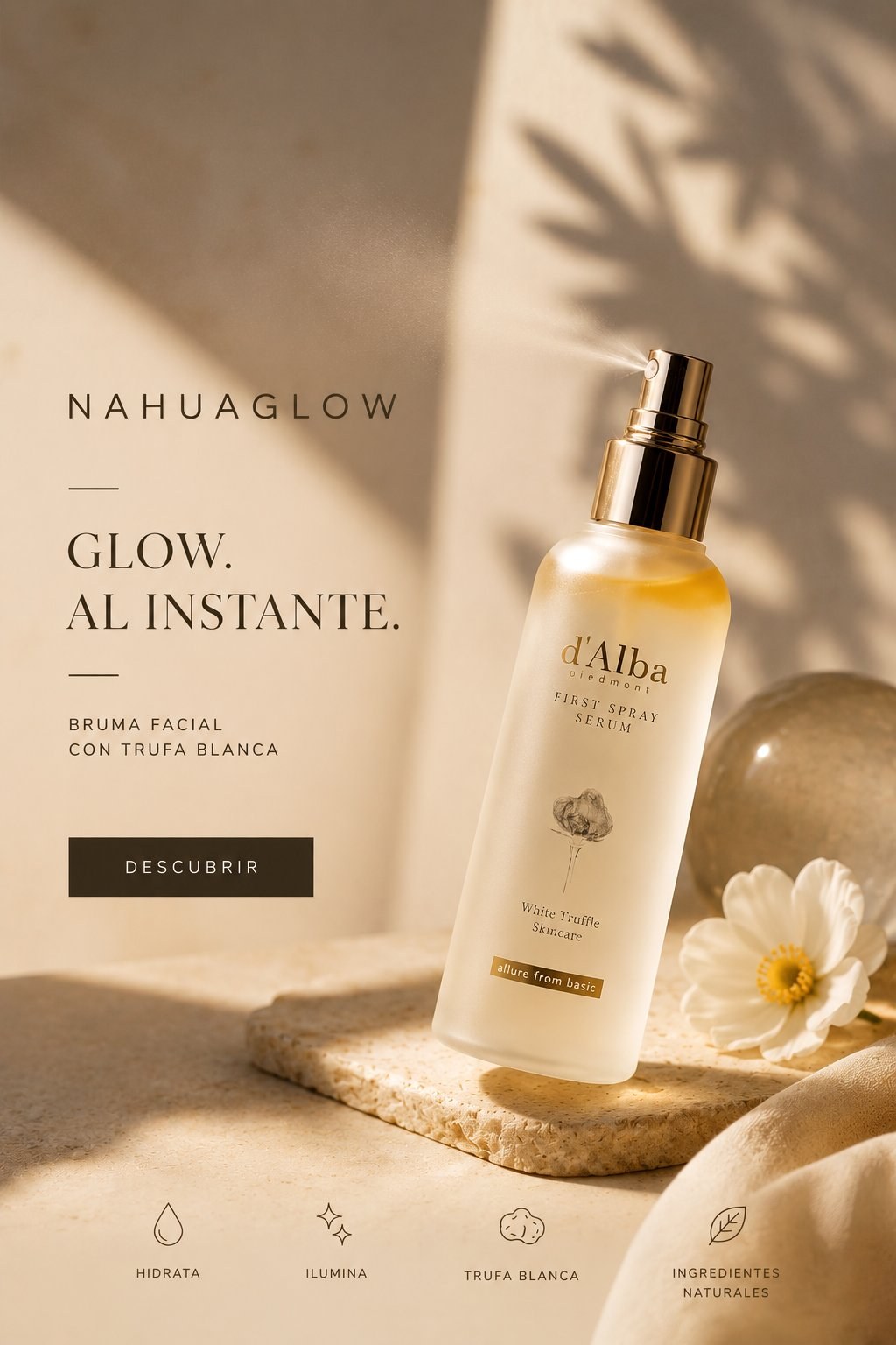 Bruma Facial Trufa Blanca · Glow al instante