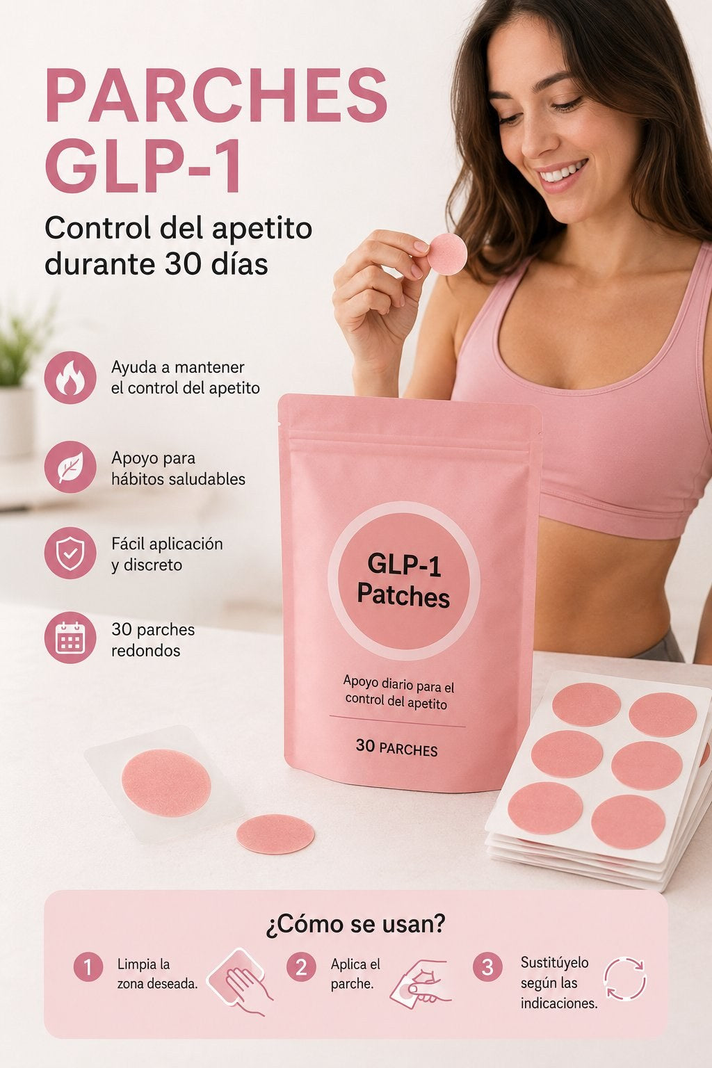 Parches GLP-1 — Control de Apetito · Pack 30 días